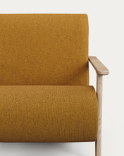 Load image into Gallery viewer, Meghan armchair in mustard bouclé and solid ash wood with natural finish FSC Mix Credit - image 6