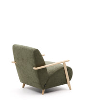 Load image into Gallery viewer, Meghan armchair in green chenille and with solid beech wood in a natural finish FSC Mix Credit - image 6
