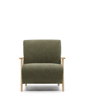Load image into Gallery viewer, Meghan armchair in green chenille and with solid beech wood in a natural finish FSC Mix Credit - image 8
