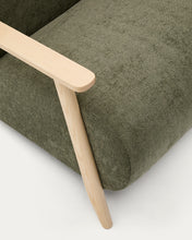Load image into Gallery viewer, Meghan armchair in green chenille and with solid beech wood in a natural finish FSC Mix Credit - image 12