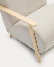 Load image into Gallery viewer, Meghan armchair in pearl chenille and with solid beech wood in a natural finish FSC Mix Credit - image 7