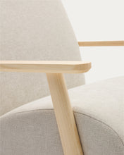 Load image into Gallery viewer, Meghan armchair in pearl chenille and with solid beech wood in a natural finish FSC Mix Credit - image 8