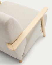 Load image into Gallery viewer, Meghan armchair in pearl chenille and with solid beech wood in a natural finish FSC Mix Credit - image 9
