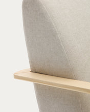 Load image into Gallery viewer, Meghan armchair in pearl chenille and with solid beech wood in a natural finish FSC Mix Credit - image 10