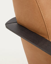 Load image into Gallery viewer, Meghan armchair in brown leather and solid ash wood with wenge-coloured finish FSC Mix Credit - image 10