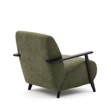 Load image into Gallery viewer, Meghan armchair in green chenille and with solid beech wood in a wenge finish FSC Mix Credit - image 5