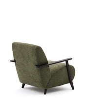 Load image into Gallery viewer, Meghan armchair in green chenille and with solid beech wood in a wenge finish FSC Mix Credit - image 6