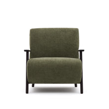 Load image into Gallery viewer, Meghan armchair in green chenille and with solid beech wood in a wenge finish FSC Mix Credit - image 7