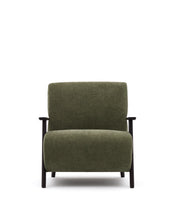 Load image into Gallery viewer, Meghan armchair in green chenille and with solid beech wood in a wenge finish FSC Mix Credit - image 8