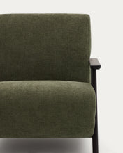 Load image into Gallery viewer, Meghan armchair in green chenille and with solid beech wood in a wenge finish FSC Mix Credit - image 9