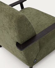 Load image into Gallery viewer, Meghan armchair in green chenille and with solid beech wood in a wenge finish FSC Mix Credit - image 11