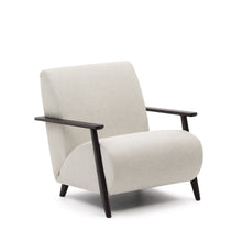 Load image into Gallery viewer, Meghan armchair in pearl chenille and with solid beech wood in a wenge finish FSC Mix Credit