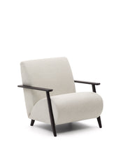 Load image into Gallery viewer, Meghan armchair in pearl chenille and with solid beech wood in a wenge finish FSC Mix Credit - image 2