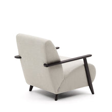 Load image into Gallery viewer, Meghan armchair in pearl chenille and with solid beech wood in a wenge finish FSC Mix Credit - image 5