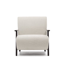 Load image into Gallery viewer, Meghan armchair in pearl chenille and with solid beech wood in a wenge finish FSC Mix Credit - image 7