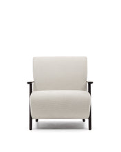 Load image into Gallery viewer, Meghan armchair in pearl chenille and with solid beech wood in a wenge finish FSC Mix Credit - image 8
