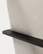 Load image into Gallery viewer, Meghan armchair in pearl chenille and with solid beech wood in a wenge finish FSC Mix Credit - image 14