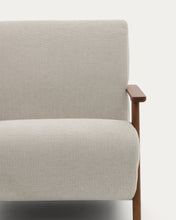 Load image into Gallery viewer, Meghan armchair in pearl chenille and solid ash wood with walnut finish FSC Mix Credit - image 11
