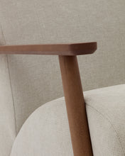 Load image into Gallery viewer, Meghan armchair in pearl chenille and solid ash wood with walnut finish FSC Mix Credit - image 12