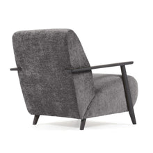 Load image into Gallery viewer, Meghan armchair in grey chenille and wood with wenge finish - image 3