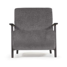 Load image into Gallery viewer, Meghan armchair in grey chenille and wood with wenge finish - image 5