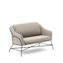 Load image into Gallery viewer, Brida 2-seater sofa in beige and steel legs with black finish, 128 cm