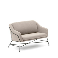 Load image into Gallery viewer, Brida 2-seater sofa in beige and steel legs with black finish, 128 cm - image 2