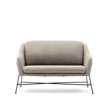 Load image into Gallery viewer, Brida 2-seater sofa in beige and steel legs with black finish, 128 cm - image 3