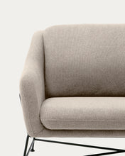 Load image into Gallery viewer, Brida 2-seater sofa in beige and steel legs with black finish, 128 cm - image 9