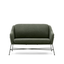 Load image into Gallery viewer, Brida 2-seater sofa in green and steel legs with black finish, 128 cm - image 2