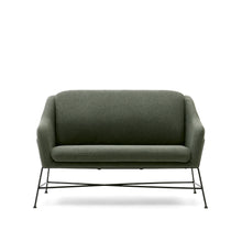 Load image into Gallery viewer, Brida 2-seater sofa in green and steel legs with black finish, 128 cm - image 3