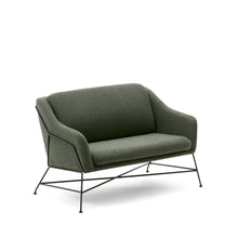 Load image into Gallery viewer, Brida 2-seater sofa in green and steel legs with black finish, 128 cm - image 4