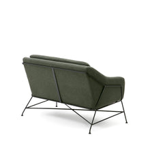 Load image into Gallery viewer, Brida 2-seater sofa in green and steel legs with black finish, 128 cm - image 5