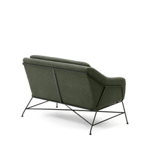 Load image into Gallery viewer, Brida 2-seater sofa in green and steel legs with black finish, 128 cm - image 6
