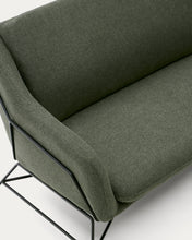 Load image into Gallery viewer, Brida 2-seater sofa in green and steel legs with black finish, 128 cm - image 10