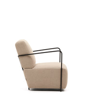 Load image into Gallery viewer, Gamer beige armchair with metal in a matte black painted finish - image 2