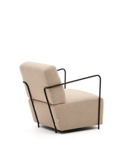 Load image into Gallery viewer, Gamer beige armchair with metal in a matte black painted finish - image 3