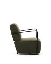 Load image into Gallery viewer, Gamer green armchair with metal in a black matte painted finish - image 2