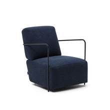 Load image into Gallery viewer, Gamer armchair in blue and metal with black finish - image 2