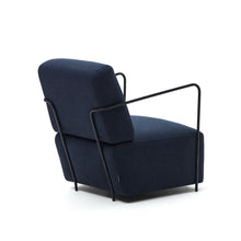 Load image into Gallery viewer, Gamer armchair in blue and metal with black finish - image 3