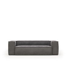 Load image into Gallery viewer, Blok 3 seater sofa in grey wide seam corduroy, 240 cm - image 2