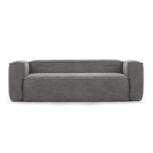 Load image into Gallery viewer, Blok 3 seater sofa in grey wide seam corduroy, 240 cm - image 3