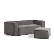 Load image into Gallery viewer, Blok 3 seater sofa in grey wide seam corduroy, 240 cm - image 6