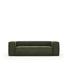 Load image into Gallery viewer, Blok 3-seater sofa in green thick corduroy 240cm FSC Mix Credit - image 2