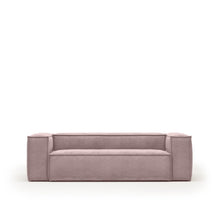 Load image into Gallery viewer, Blok 3-seater sofa in pink thick corduroy 240cm FSC Mix Credit