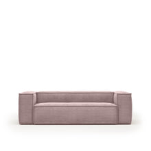 Load image into Gallery viewer, Blok 3-seater sofa in pink thick corduroy 240cm FSC Mix Credit - image 2
