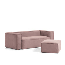 Load image into Gallery viewer, Blok 3-seater sofa in pink thick corduroy 240cm FSC Mix Credit - image 9