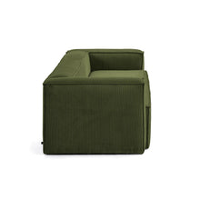 Load image into Gallery viewer, Blok 2-seater sofa in green thick corduroy 210cm FSC Mix Credit - image 4