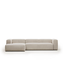 Load image into Gallery viewer, Blok 4-seater beige chenille left chaise longue sofa 330cm FSC Mix Credit - image 2