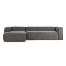 Load image into Gallery viewer, Blok 4-seater left chaise longue sofa in grey thick corduroy 330cm FSC Mix Credit - image 3